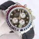 Swiss Replica Rolex Rainbow Daytona Black Face With Diamonds Oysterflex Strap Watch (2)_th.jpg